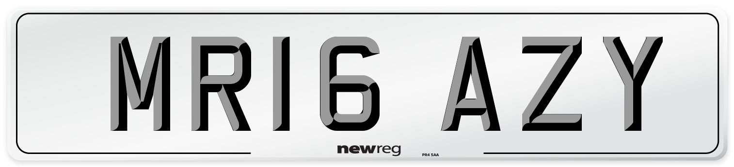 MR16 AZY Number Plate from New Reg